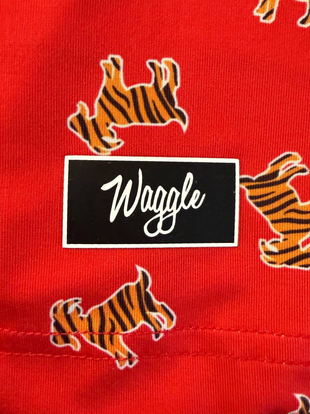 Waggle Golf The GOAT Sunday Red Tiger Stripe Goat Performance Polo Men’s Size L - Picture 11 of 11